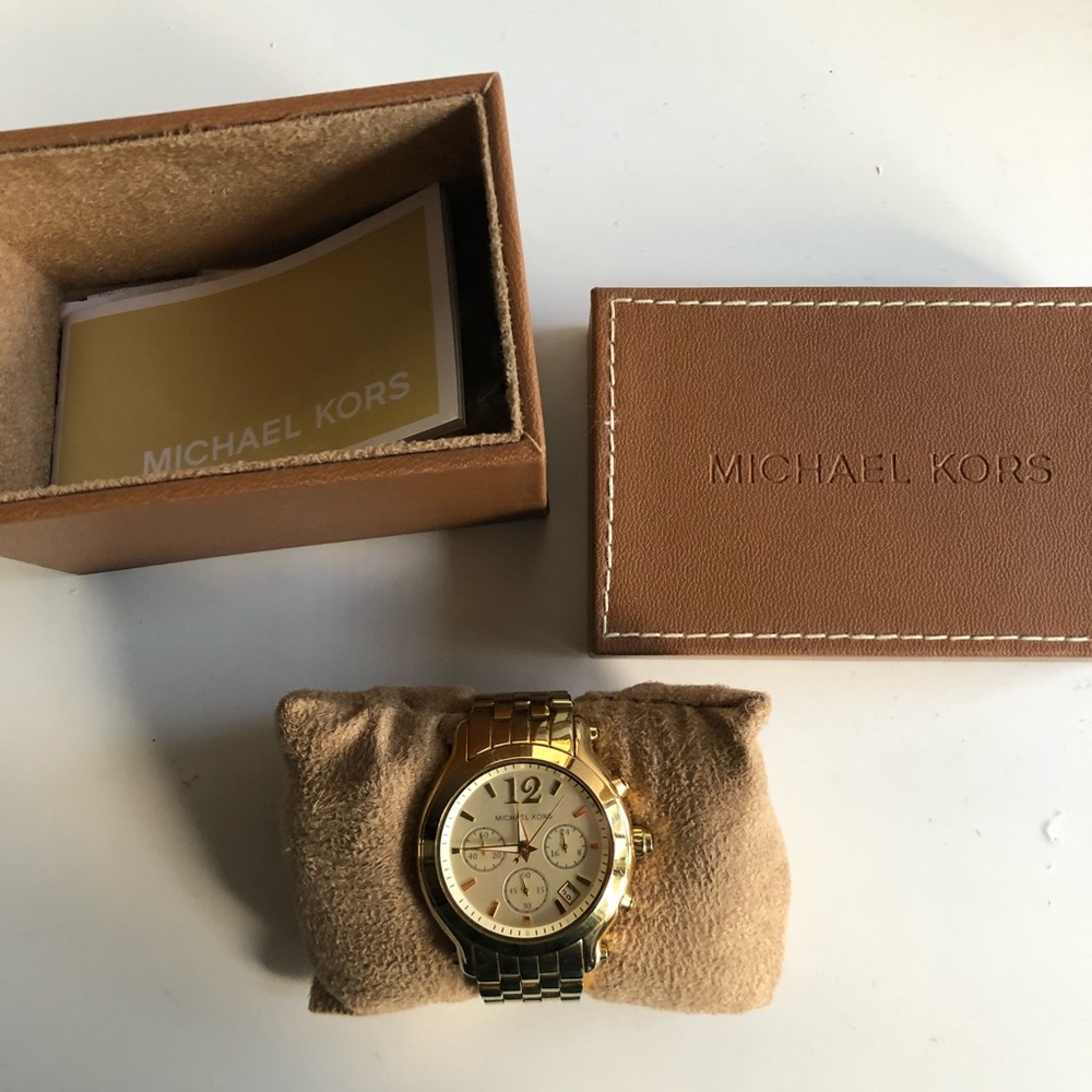 Michael Kors gold tone chronograph watch